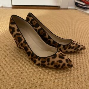 J. Crew Leopard Print Wedge Pumps